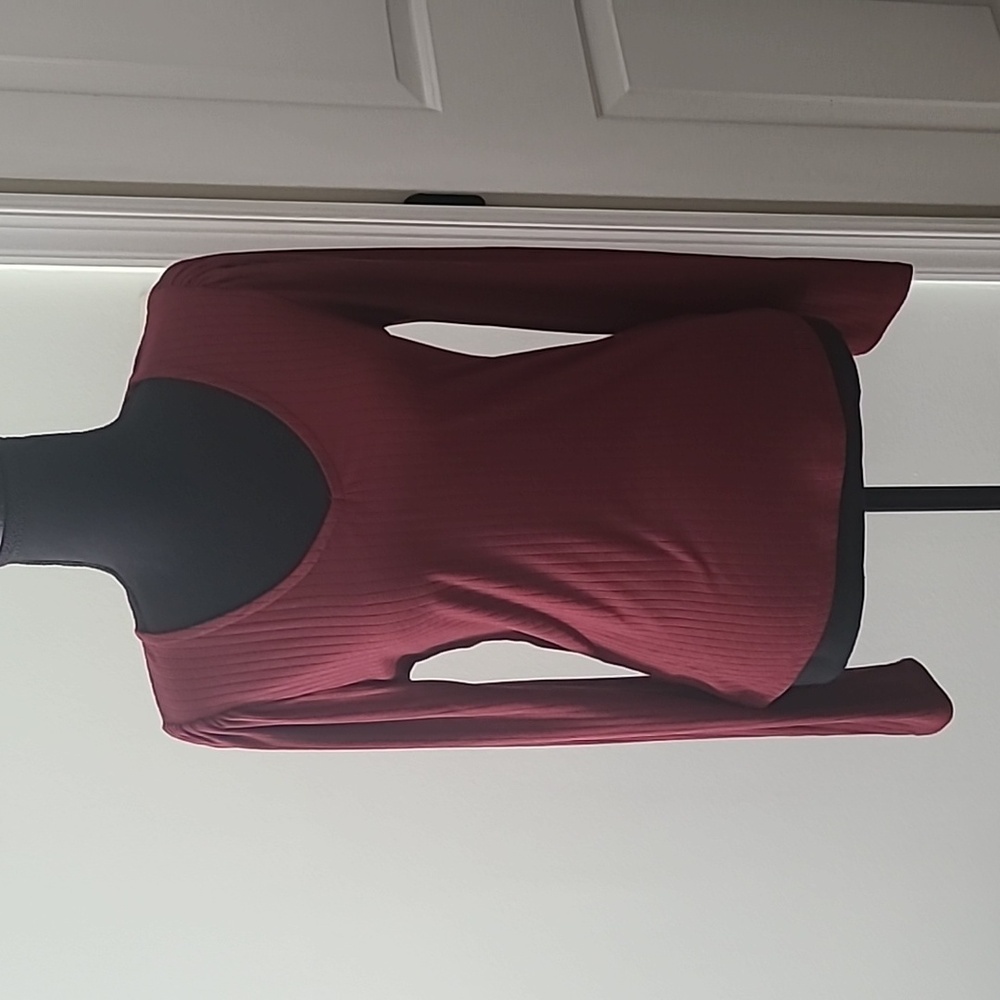 Onestepup maroon long sleeve top